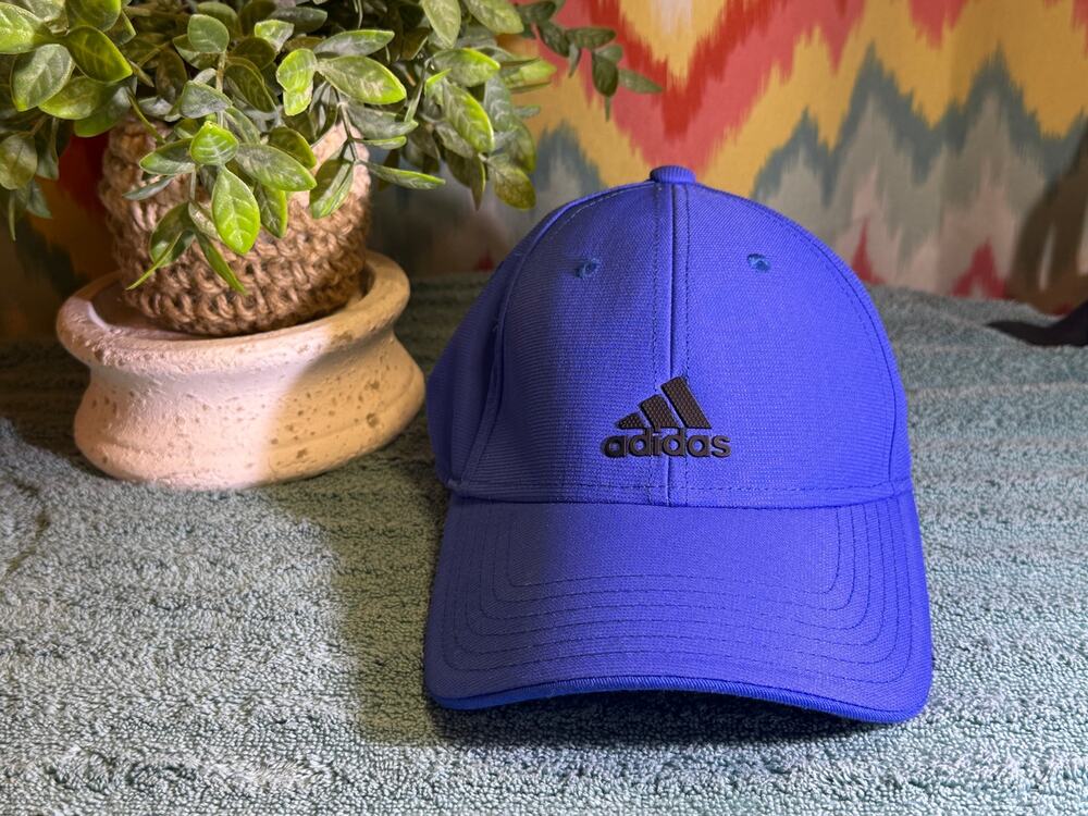 New Adidas Youth Blue / Black Climalite Baseball hat adjustable closure